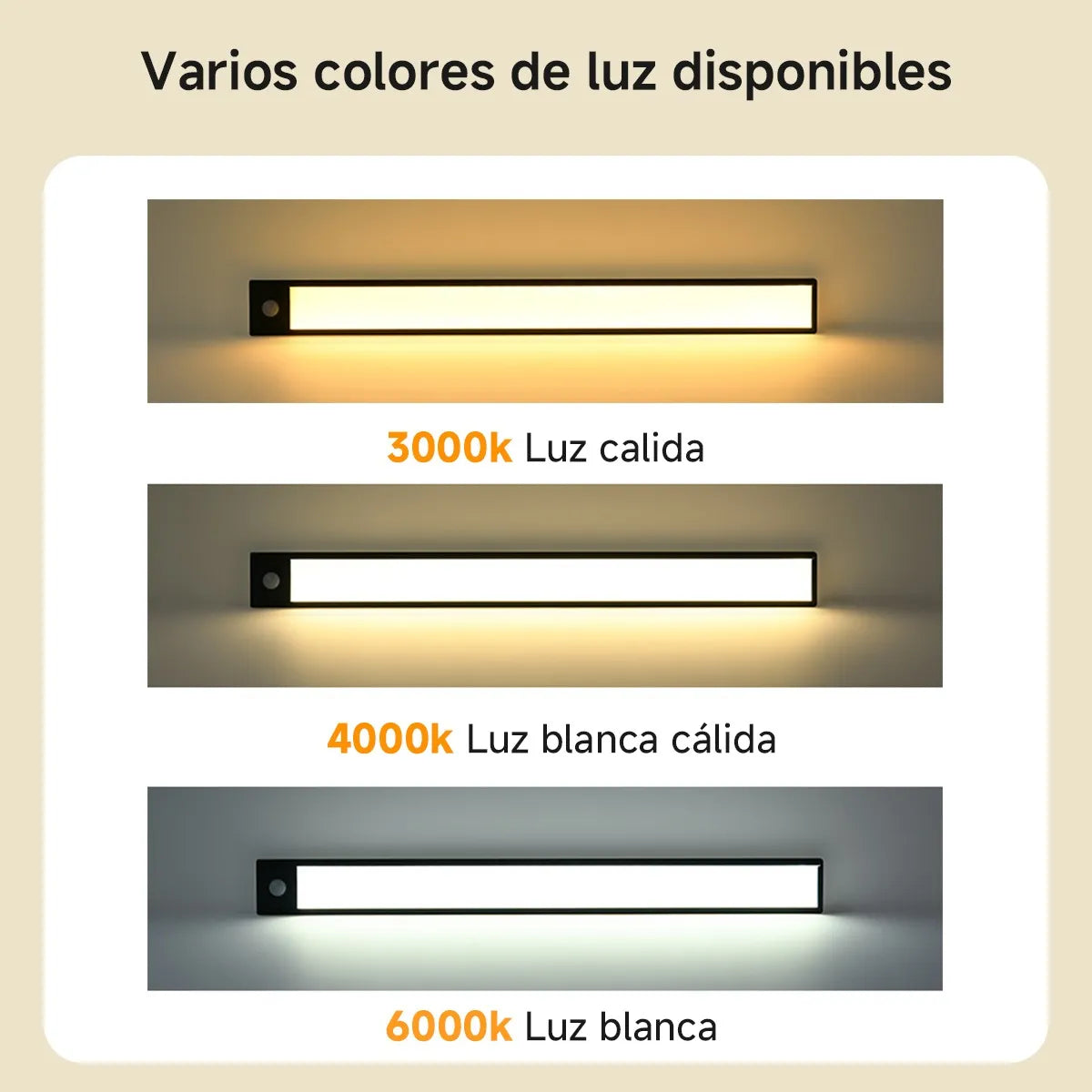 Barra Luz Led Con Sensor Movimiento 40cm